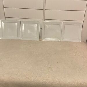 Set of Four Square White Plates